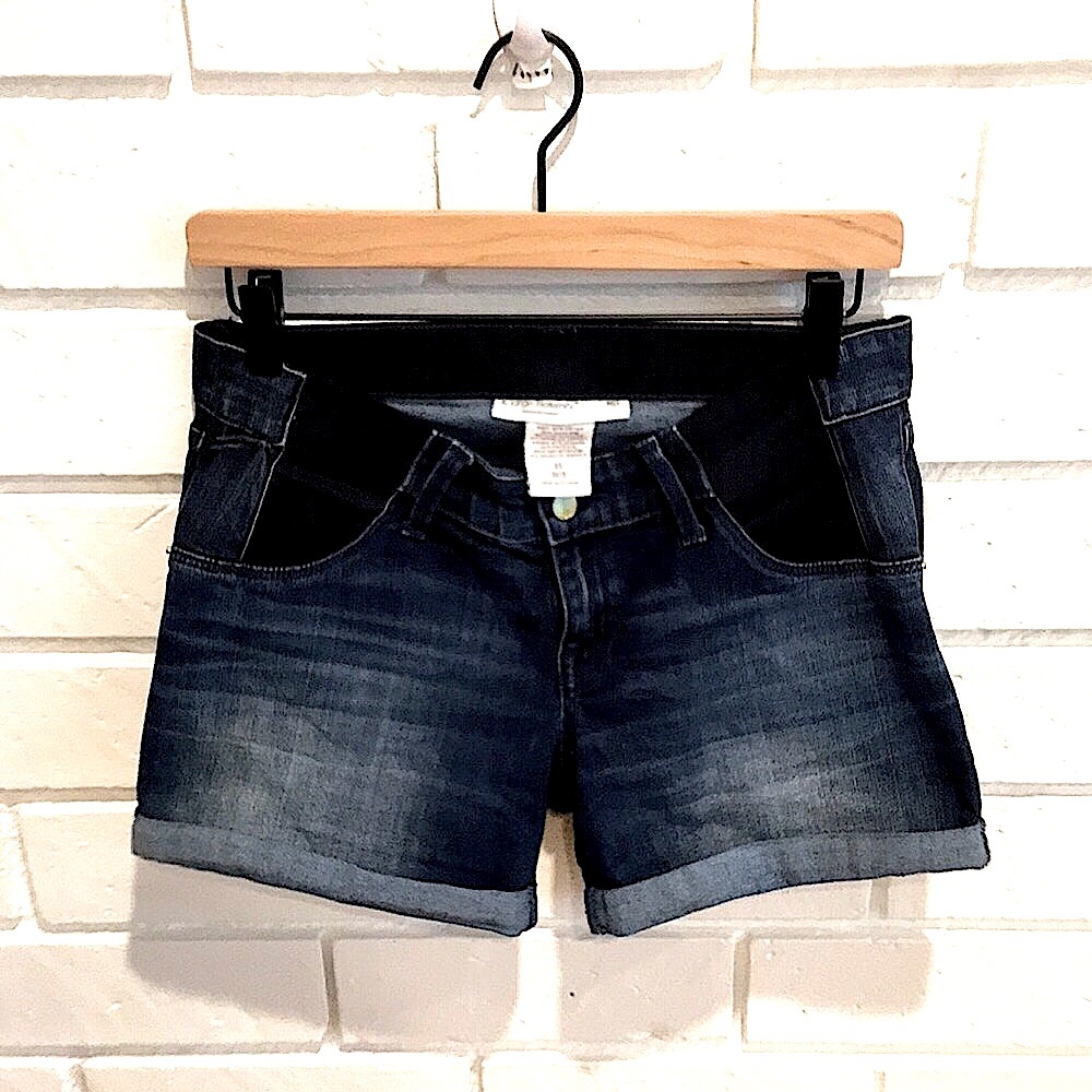 Liz Lange Med Wash Cuff Maternity Denim Shorts XS